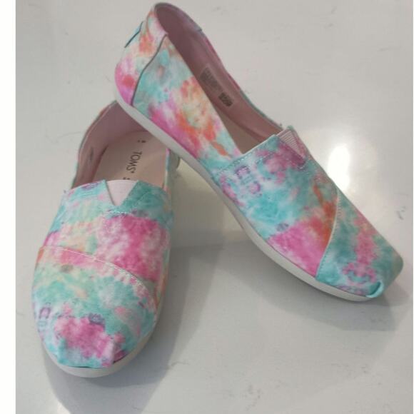 Tom's Alparagata white Tye dye canvas woman's size 7 - Picture 1 of 8